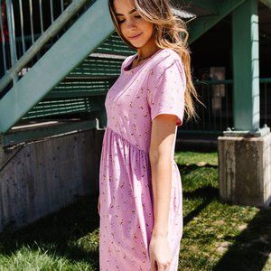 Floral Babydoll Dress In Pink